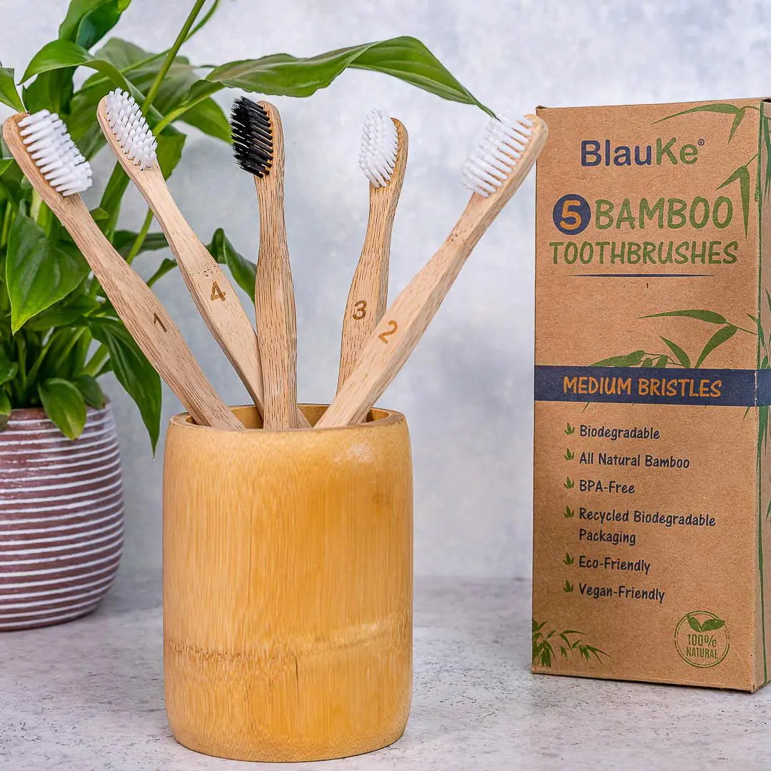 Bamboo Toothbrush Set 5-Pack - Bamboo Toothbrushes